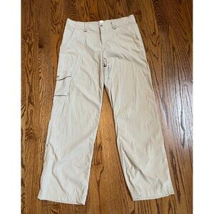 Lucy women pants size 10 tan hiking cargo activewear outdoor pockets